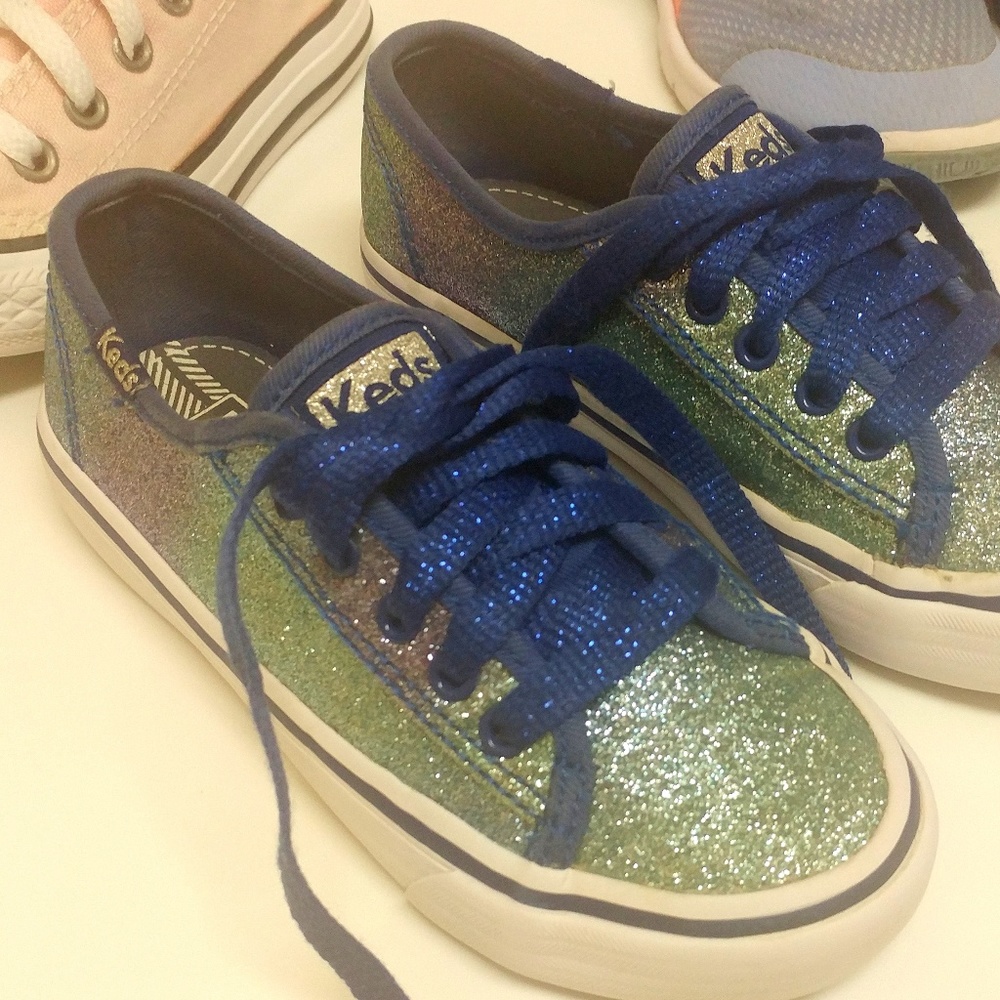 Size 11 sparkly blue/green keds